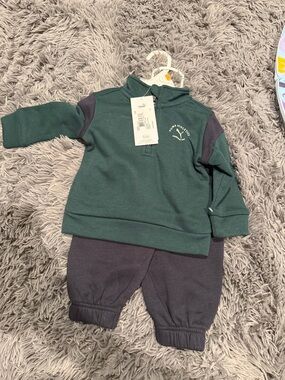 Puma Dark Green and Navy Baby Sweat Set